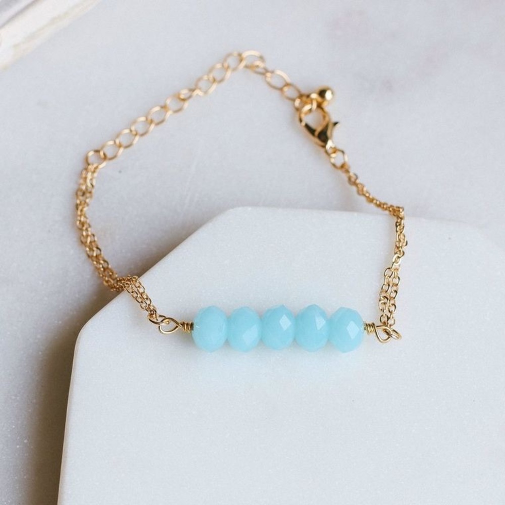 5 stone chain bracelet